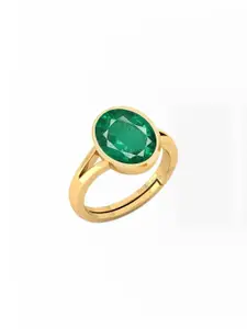 Barmunda Gems Brass Gold Toned Finger Ring with Stone