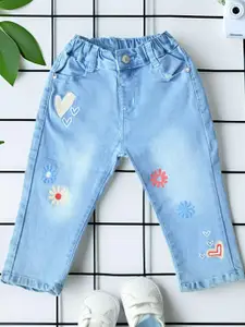 BAESD Girls Comfort Regular Fit Mid-Rise Heavy Fade Stretchable Jeans