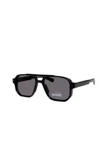 DressBerry Women Black Lens & Black Aviator Sunglasses with