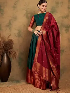 MANVAA Semi-Stitched Lehenga & Unstitched Blouse With Dupatta