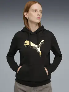 Puma METALLIC Women Hooded Cotton Sweatshirts