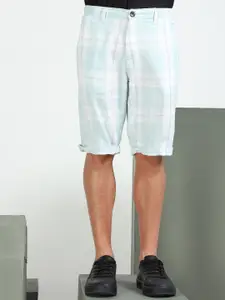 beevee Men Checked Mid-Rise Pure Cotton Regular Shorts