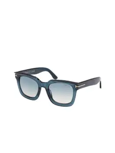 Tom Ford Women Green Lens & Blue Square Sunglasses with