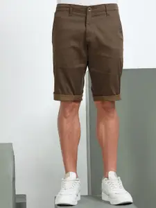 beevee Men Textured Printed Mid-Rise Pure Cotton Regular Shorts