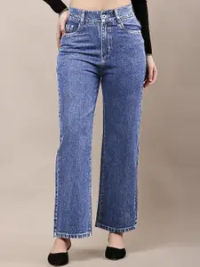 GOLD-D.A. FASHION Women Jean Straight Fit Mid-Rise Low Distress Denim Jeans