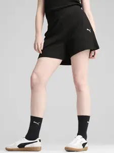 Puma Women Essentials Elevated Regular Fit Mid-Rise Shorts