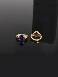 Barmunda gems Blue Brass Zircon Finger Ring