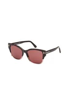 Tom Ford Women Brown Lens & Brown Cateye Sunglasses with