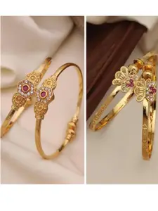 Anouk Set of 4 Gold-Plated Brass American Diamond Bangle