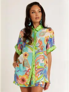 MIAKEE Printed Shirt & Shorts Co-Ord Set