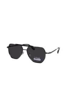 DressBerry Women Black Lens & Gunmetal-Toned Square Sunglasses with