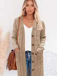 bebe Round Neck Front Open Sweater