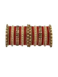 RIJOLI  Pack of 38 Artificial Stones and Beads Alloy Bangle set
