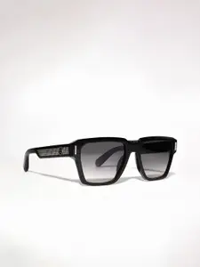 PHILIPP PLEIN Men Grey Lens & Black Square Sunglasses with