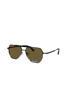 DressBerry Women Green Lens & Gunmetal-Toned Square Sunglasses with