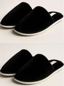 TRAVELKHUSHI 2 Pair Men Black Slip-On