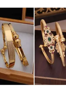 Anouk Gold-Plated Brass American Diamond Bangle set