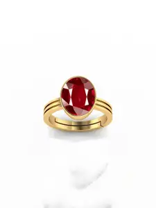 Barmunda gems Red Brass Gold-Plated Ring