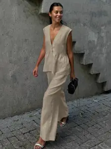 MIAKEE Sleeveless Top & Palazzos Co-Ord Set