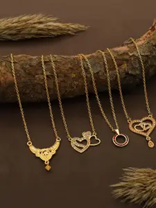 Anouk Set Of 4 Brass Gold-Plated Necklace