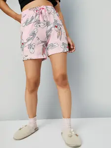 max Women Graphic Printed Mid-Rise Pure Cotton Regular Shorts