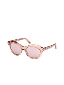 Tom Ford Women Purple Lens & Pink Cateye Sunglasses with