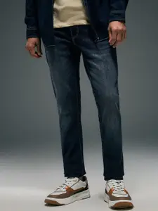 Flying Machine Men Super Skinny Fit Mid-Rise Low Distress Light Fade Jeans