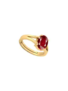 Barmunda gems Red Stone Brass Finger Ring