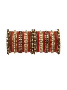 RIJOLI Artificial Stones and Beads Alloy Bangles