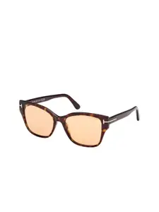 Tom Ford Women Brown Lens & Brown Cateye Sunglasses with