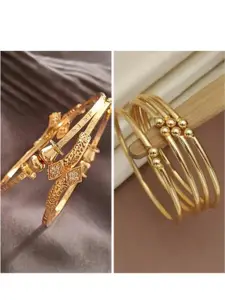 Anouk Set Of 4 Gold-Plated Brass American Diamond Studded Bangles