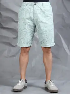 beevee Men Floral Printed Mid-Rise Pure Cotton Regular Shorts