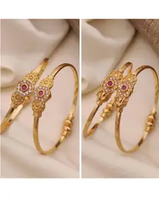 Anouk Set Of 4 Gold-Plated Brass American Diamond Studded Bangles