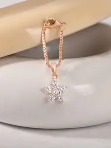 TOUCH925 Radiance Floral Cubic Zirconia-Studded Necklace Charms