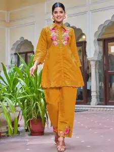 AUTUMN LANE Embroidered Pure Cotton Top & TrousersCo-OrdsSet