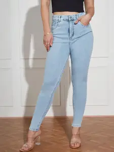 Miss Chase Women Cotton Skinny Fit High-Rise Heavy Fade Stretchable Jeans