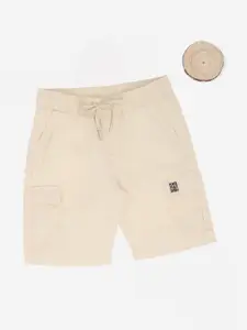 Pantaloons Junior Boys Solid Mid-Rise Pure Cotton Cargo Shorts