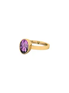 Barmunda gems Purple Brass Gold-Plated Ring