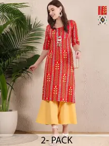 Anouk Rustic Selection Of 2 Floral Printed Straight Kurtas