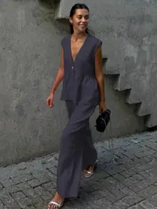 MIAKEE Sleeveless Top & Palazzos Co-Ord Set