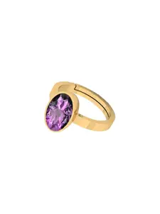 Barmunda gems  Men Gold Plated Purple Gem Studded Finger Ring