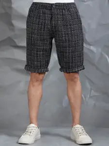 beevee Men Striped Mid-Rise Pure Cotton Regular Shorts