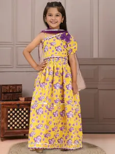 Cutiekins Girls Printed Ready to Wear Lehenga & Blouse With Dupatta