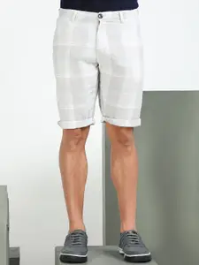 beevee Men Checked Mid-Rise Pure Cotton Regular Shorts