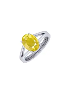 Barmunda gems Yellow Silver-Plated Ring