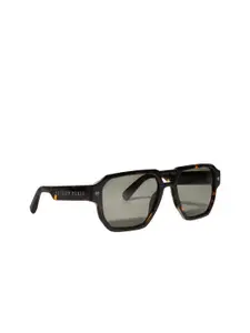 PHILIPP PLEIN Men Green Lens & Brown Square Sunglasses with