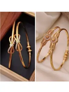 Anouk Set of 4 Gold-Plated Brass American Diamond Bangle