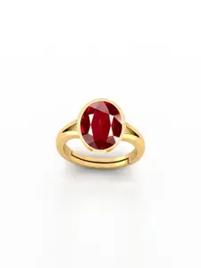Barmunda gems Red Brass Gold-Plated Ring