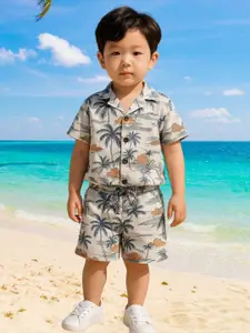 FASHION GRAB Boys Printed Shirt With Shorts