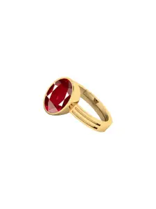 Barmunda Gems Brass Gold Toned Finger Ring with Stone